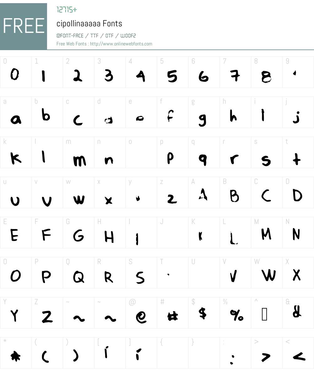 cipollinaaaaa Font Screenshots
