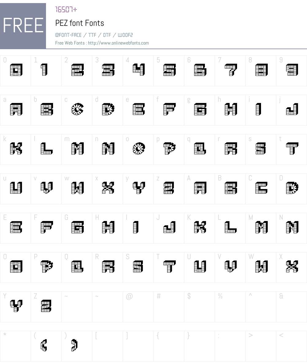 PEZ font Font Screenshots
