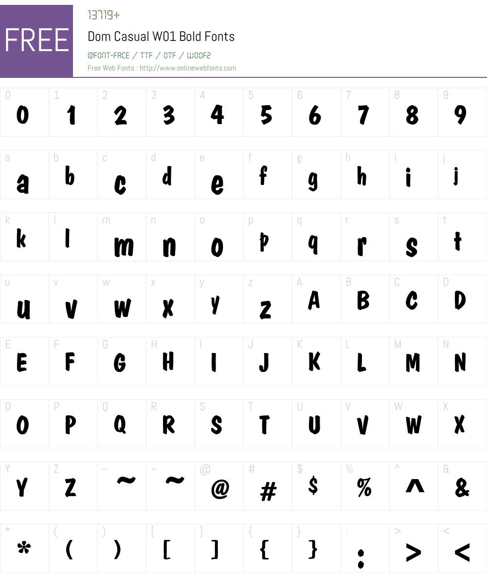DomCasualW01-Bold Font Screenshots