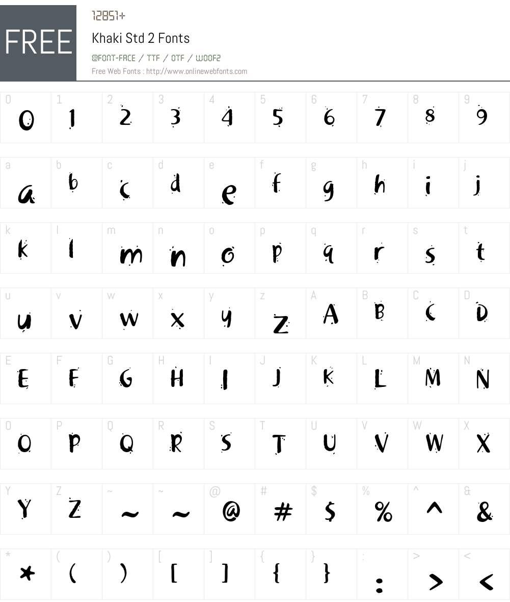 Khaki Std Font Screenshots