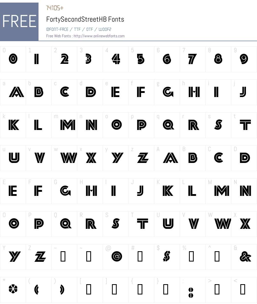 FortySecondStreetHB Font Screenshots