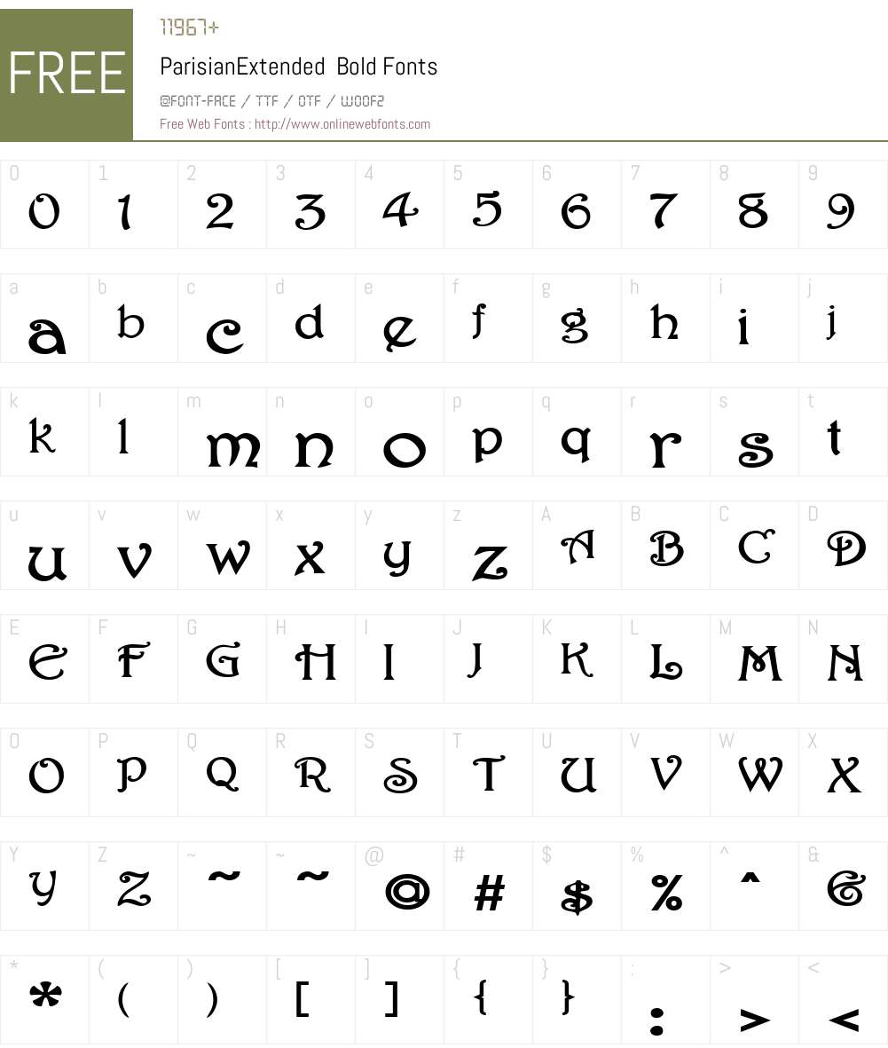 ParisianExtended Font Screenshots