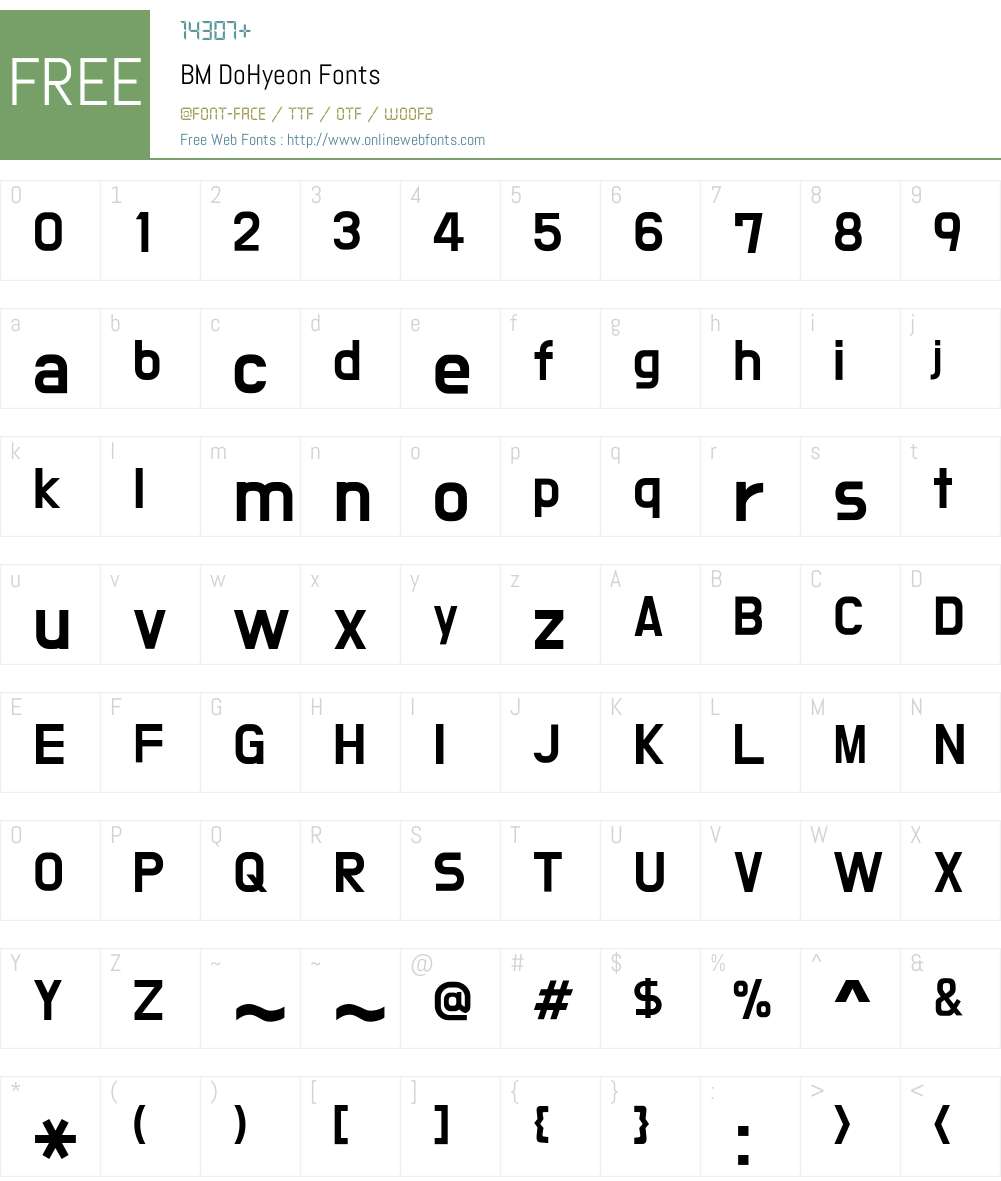 BM DoHyeon Font Screenshots