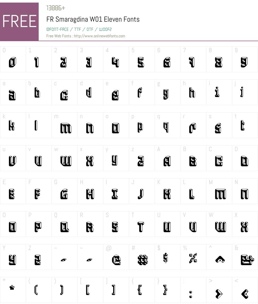FRSmaragdinaW01-Eleven Font Screenshots