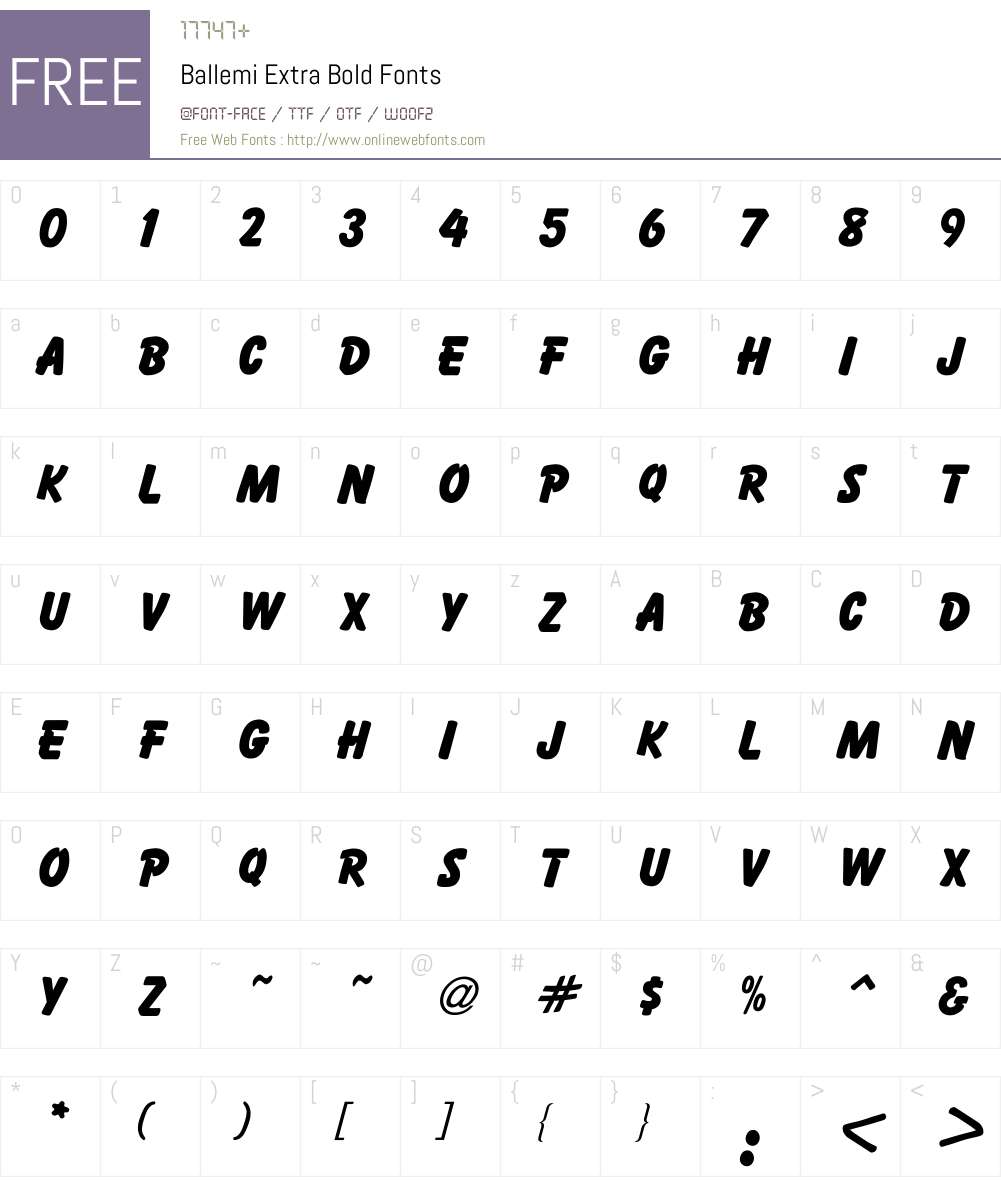 Ballemi Extra Font Screenshots