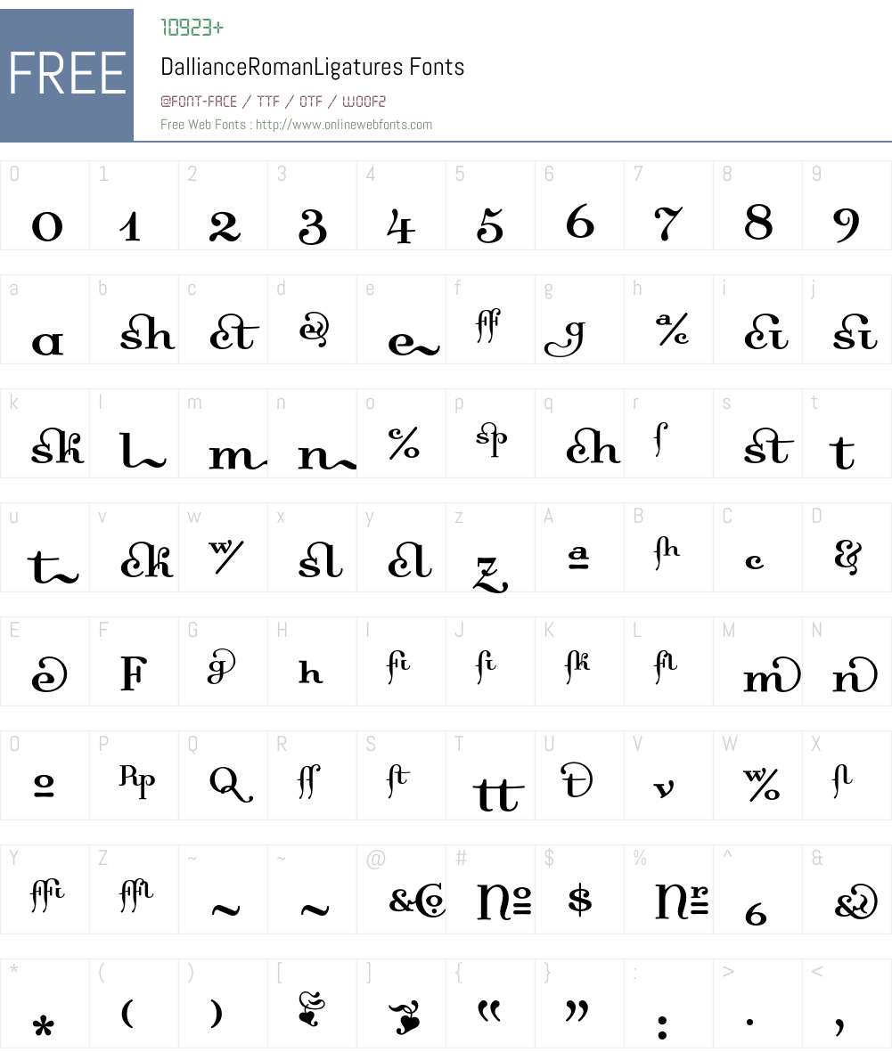 Dalliance Font Screenshots