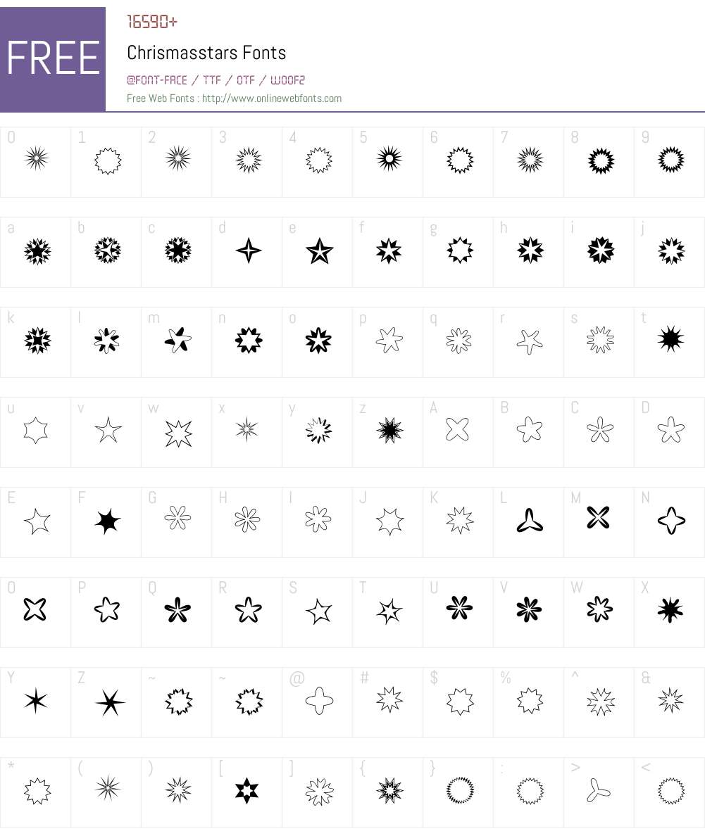 Chrismasstars Font Screenshots