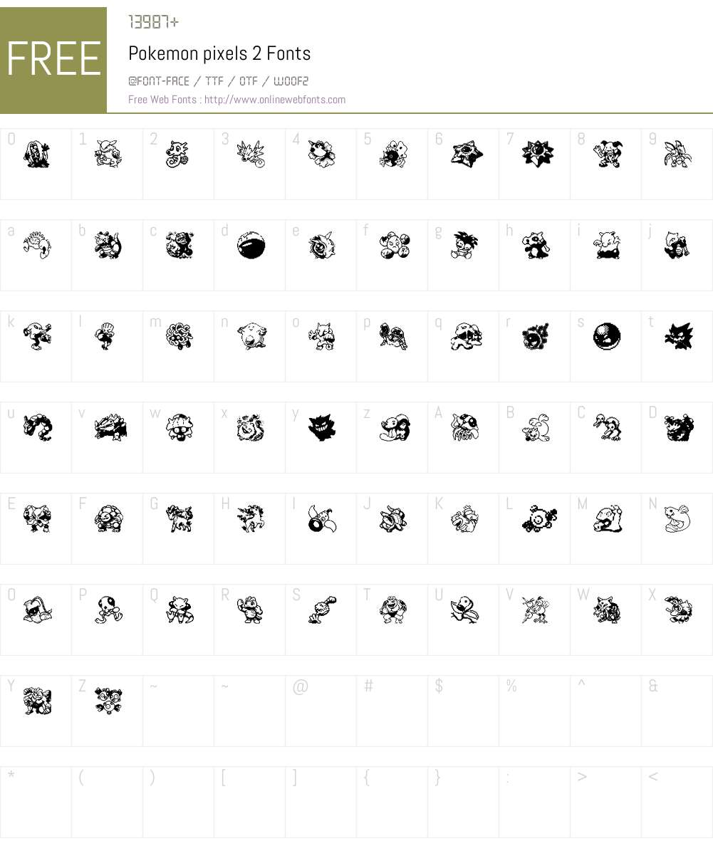 Pokemon pixels 2 Font Screenshots