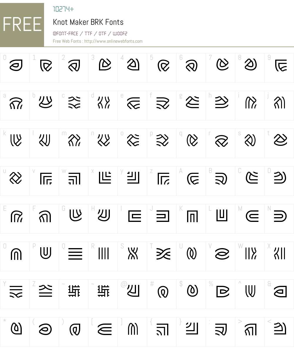 Knot Maker BRK Font Screenshots