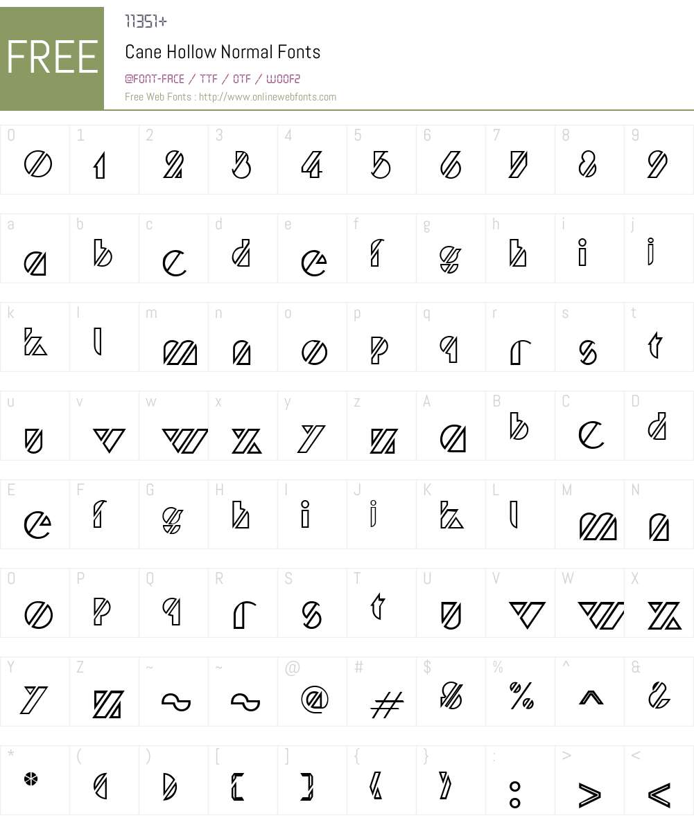 Cane Hollow Font Screenshots