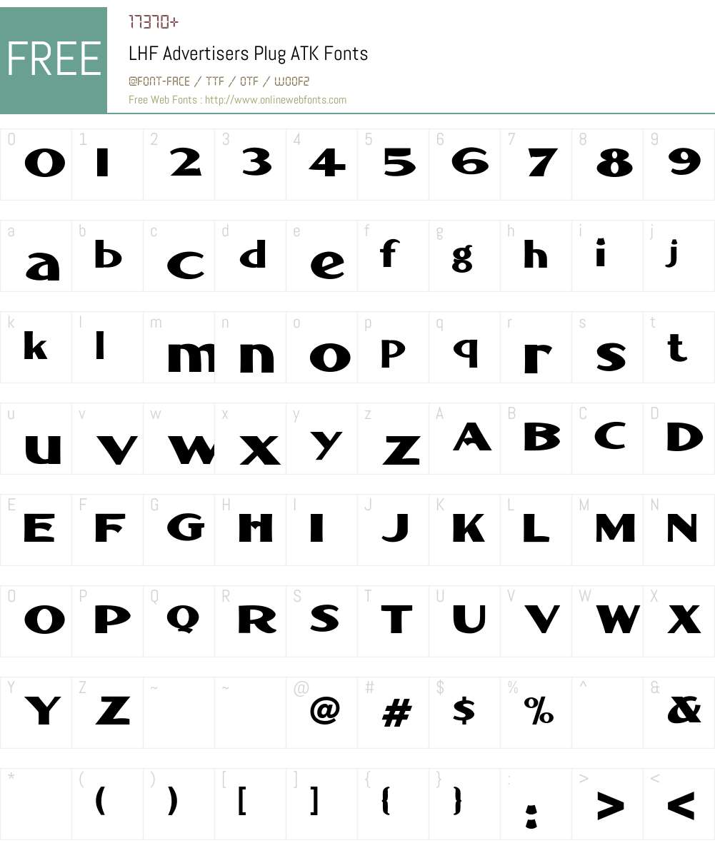 LHF Advertisers Plug ATK Font Screenshots