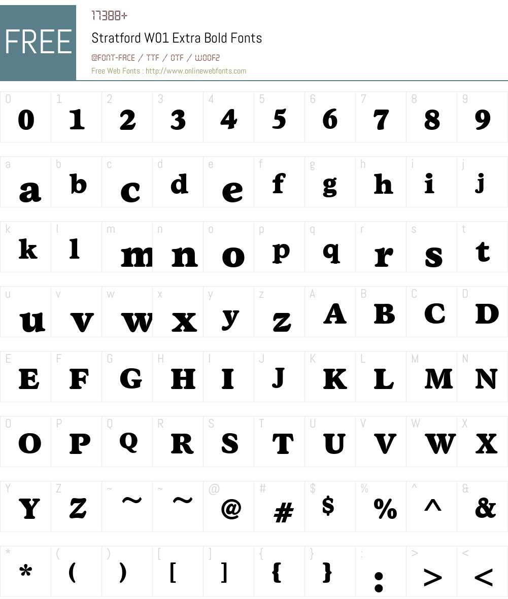 StratfordW01-ExtraBold Font Screenshots