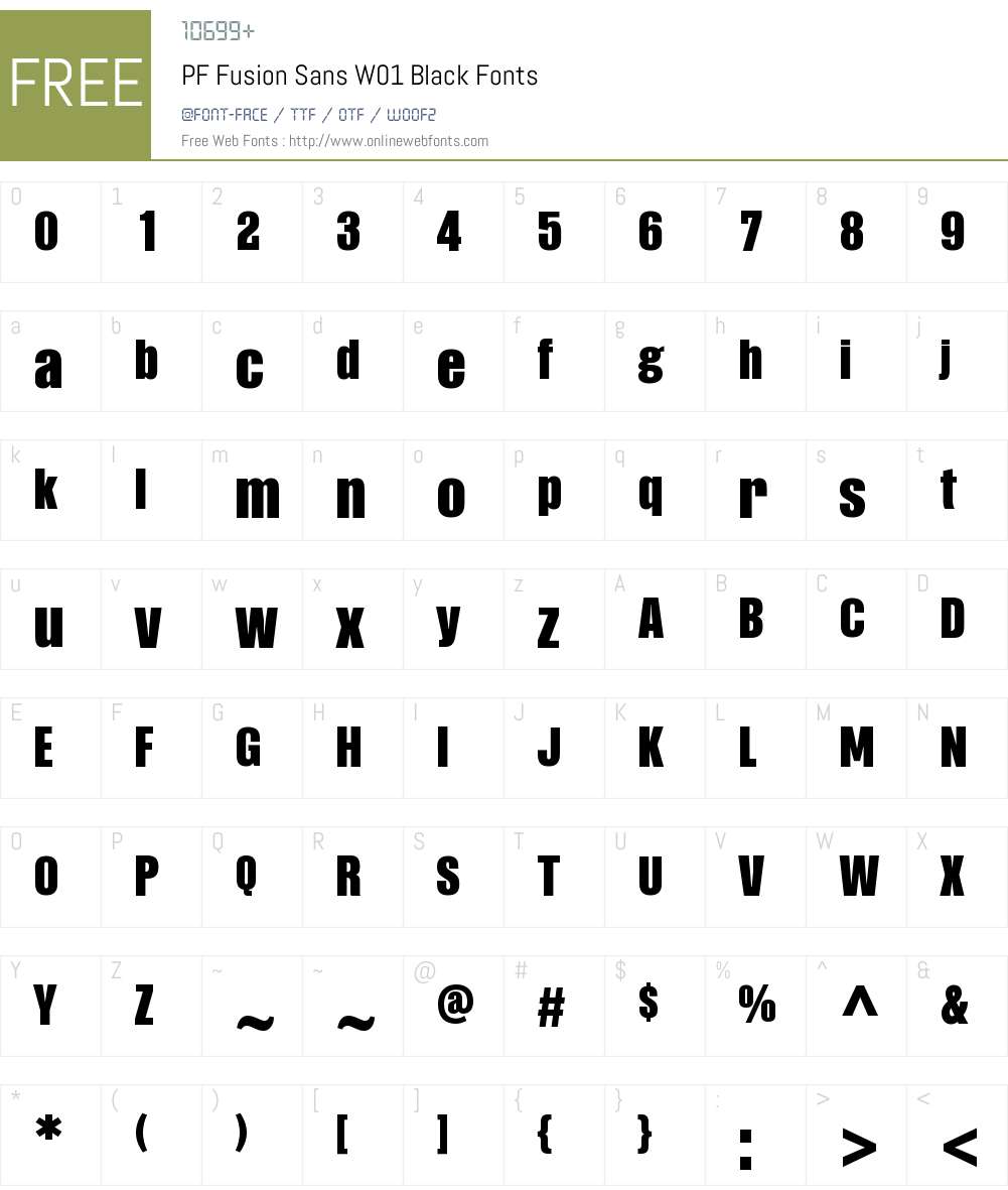 PFFusionSansW01-Black Font Screenshots