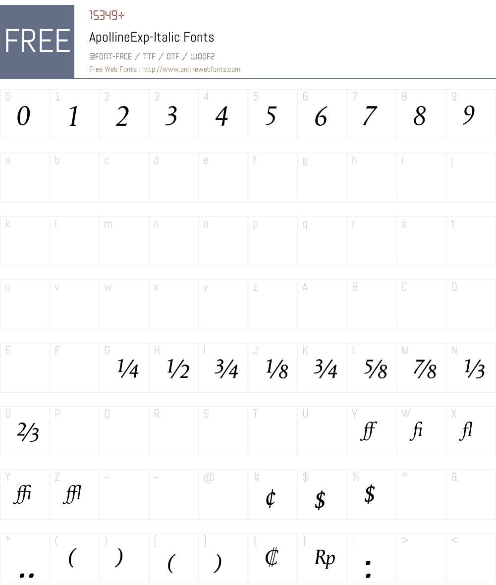ApollineExp Font Screenshots