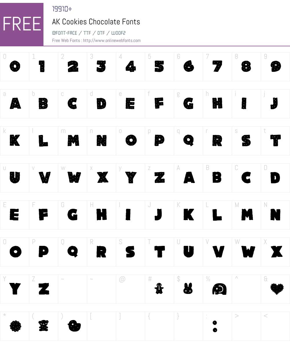 AK Cookies Chocolate Font Screenshots