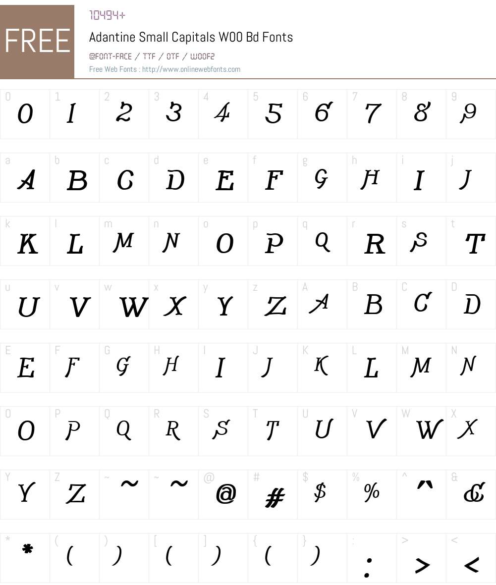 AdantineSmallCapitalsW00-Bd Font Screenshots
