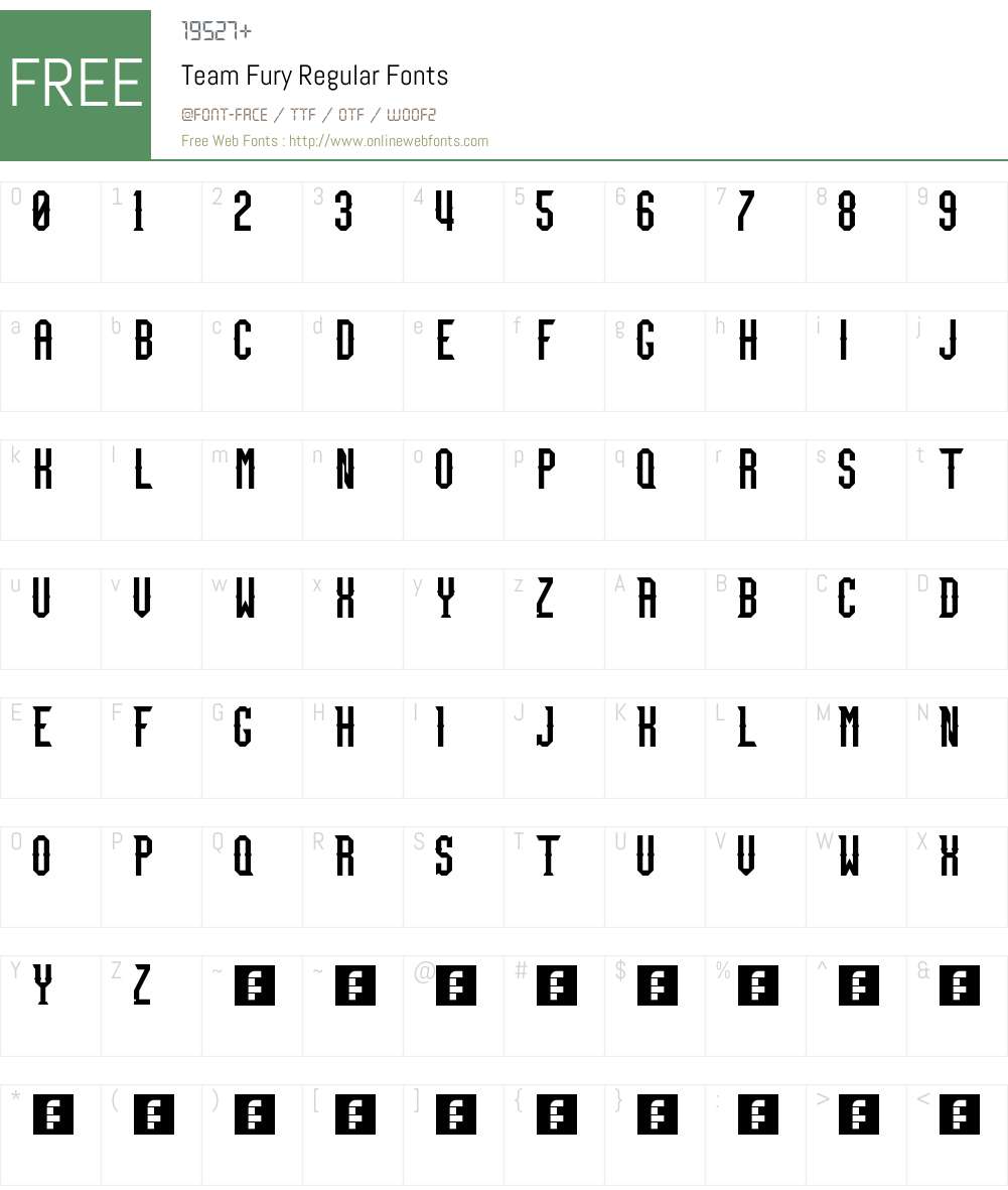 Team Fury Font Screenshots