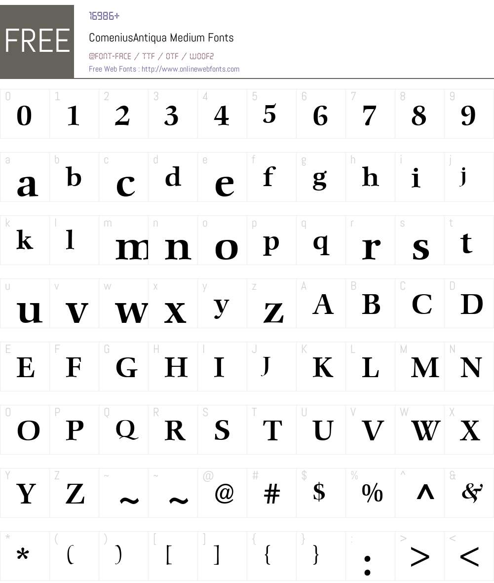 ComeniusAntiqua Font Screenshots