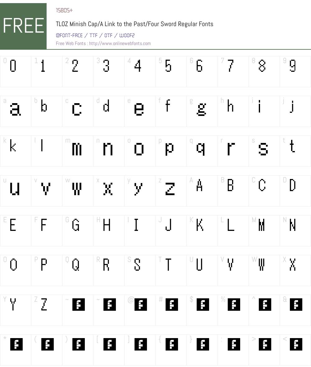 TLOZ Minish Cap/A Link to the Past/Four Sword Font Screenshots