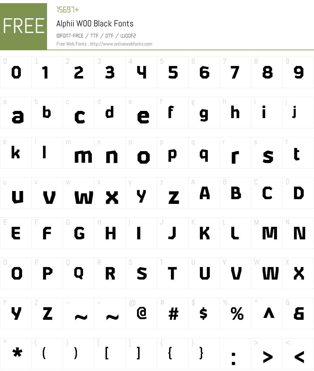 AlphiiW00-Black Font Screenshots