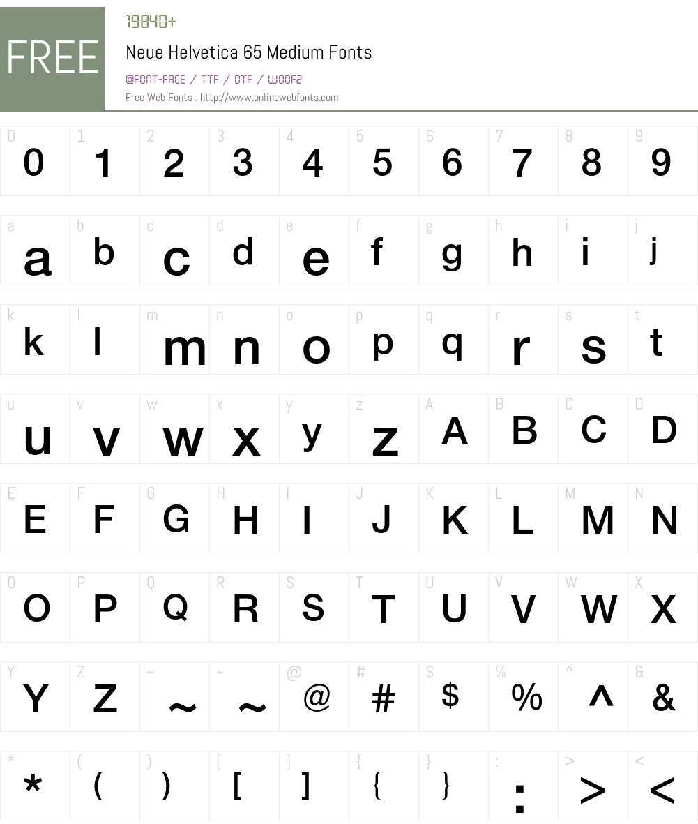 Neue Helvetica BQ Font Screenshots