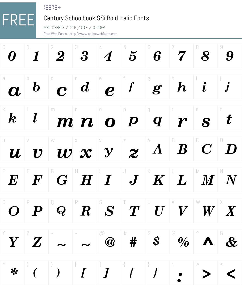 Century Schoolbook SSi Font Screenshots