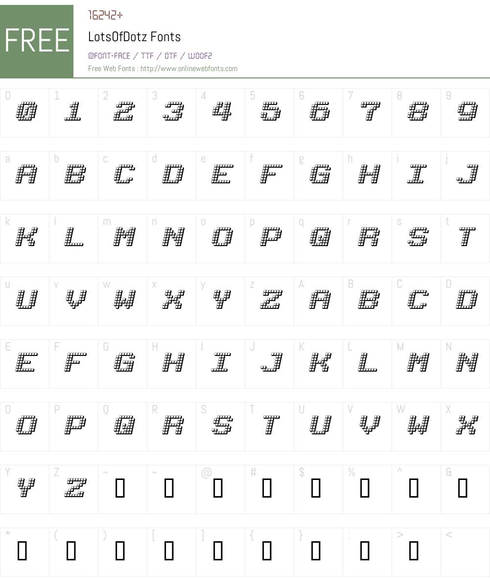 LotsOfDotz Font Screenshots
