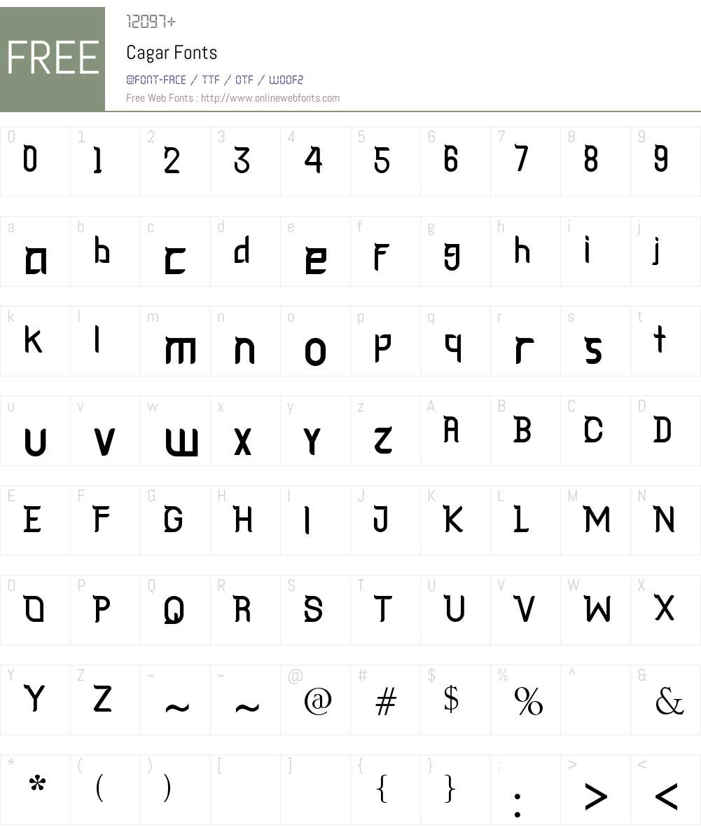 Cagar Font Screenshots