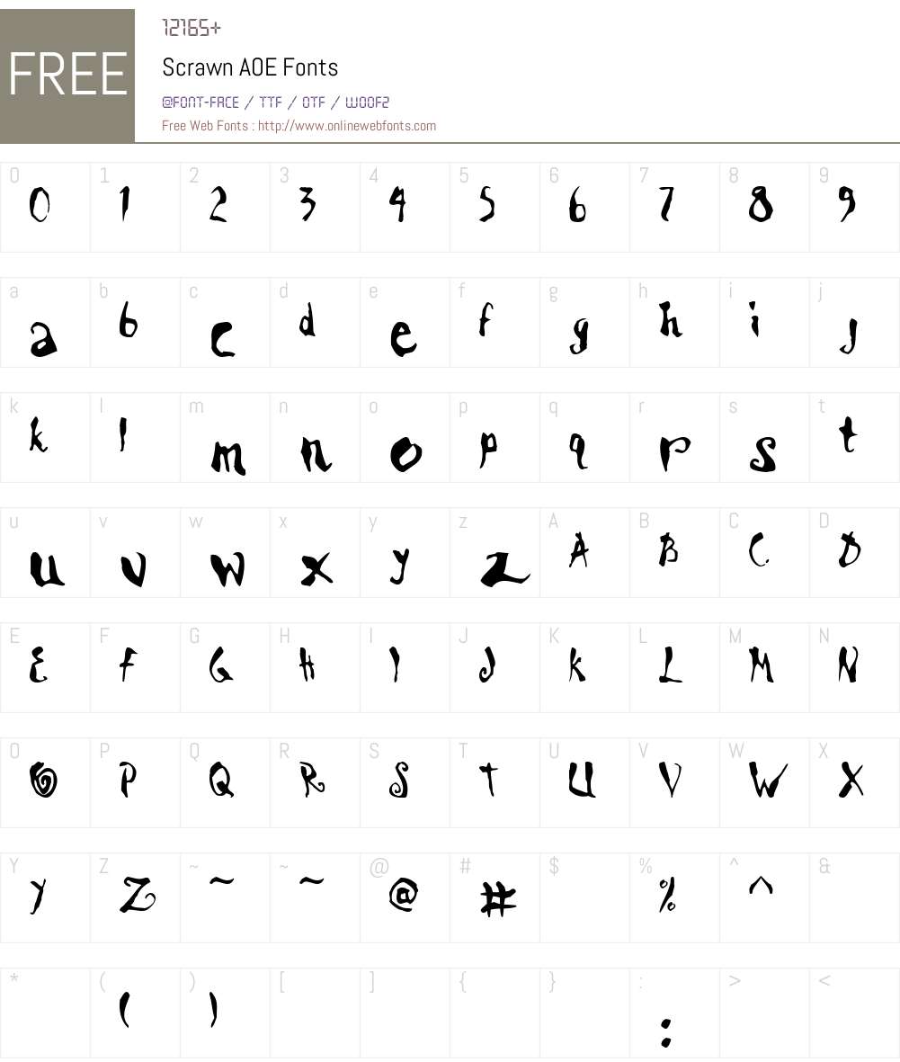 Scrawn AOE Font Screenshots