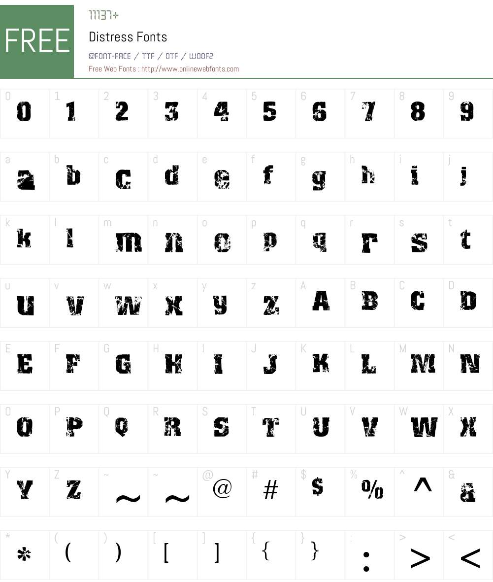 Distress Font Screenshots
