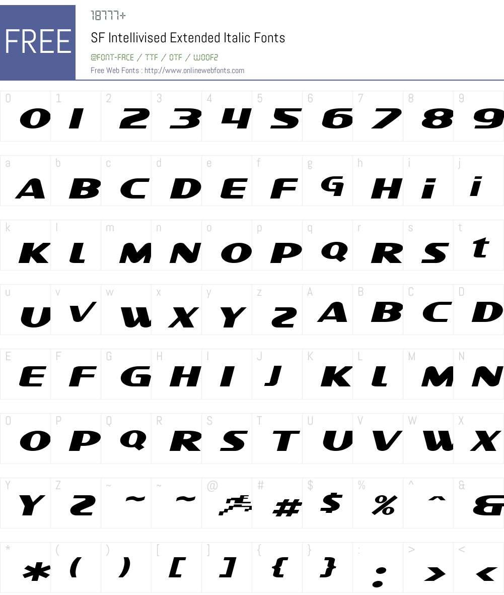 SF Intellivised Extended Font Screenshots