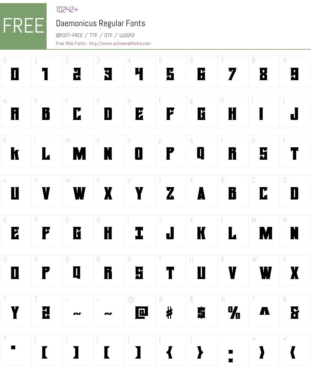 Daemonicus Font Screenshots