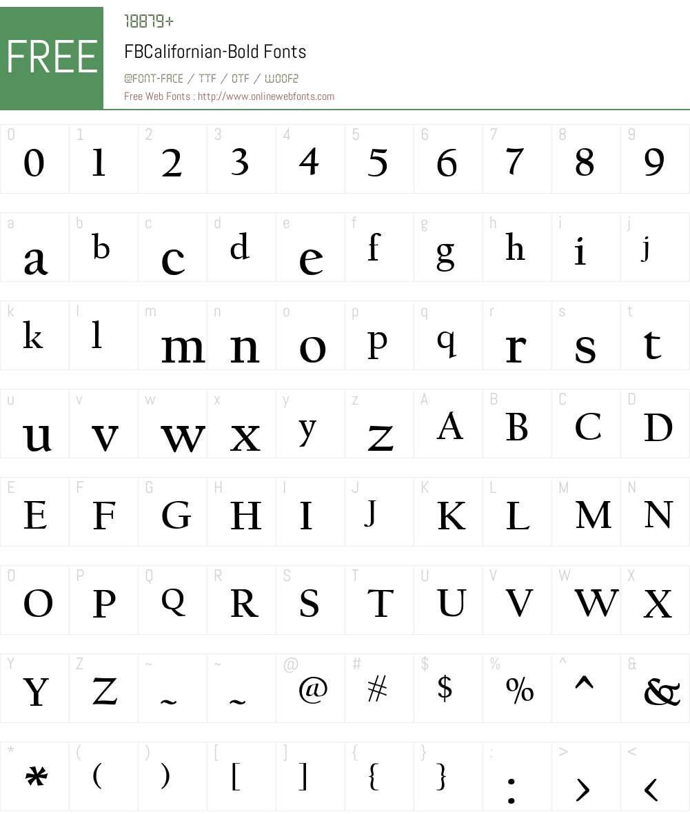 FBCalifornian Font Screenshots