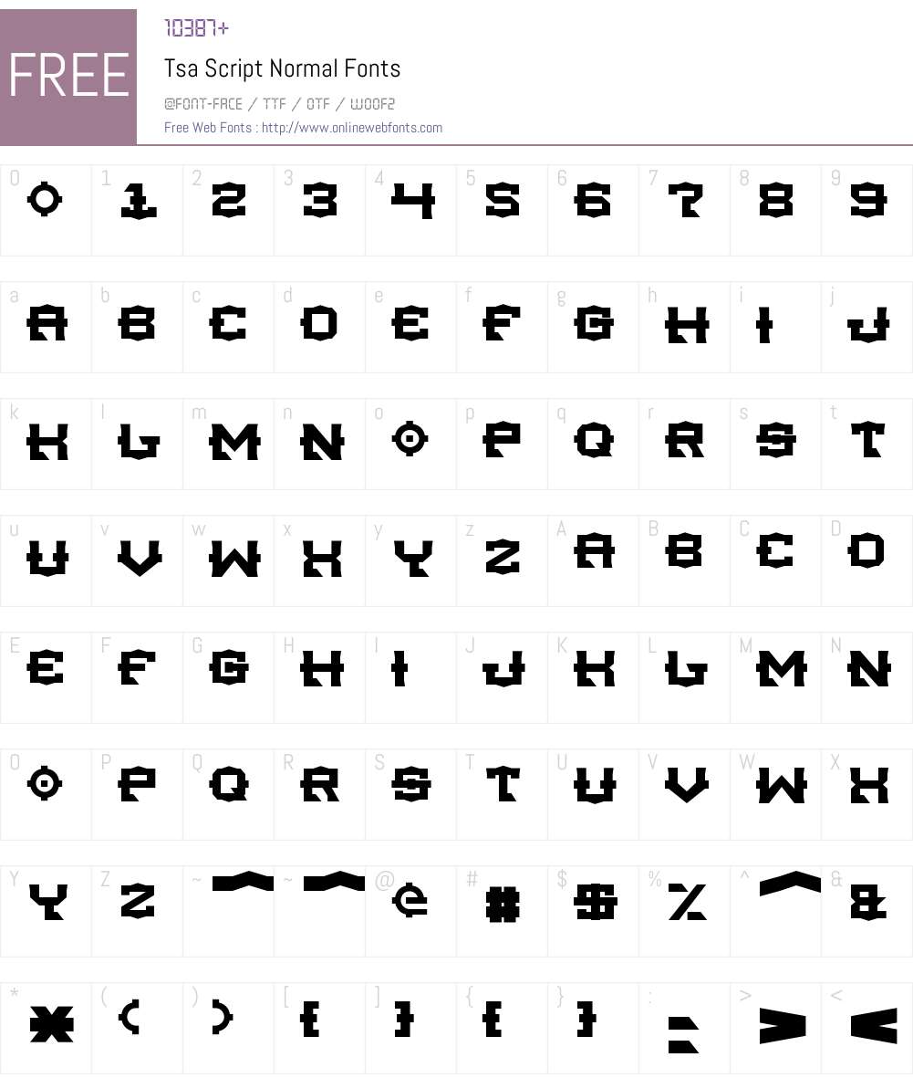 Tsa Script Font Screenshots