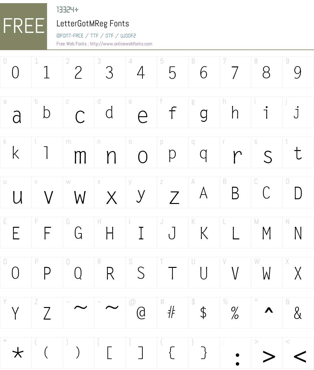 LetterGotMReg Font Screenshots