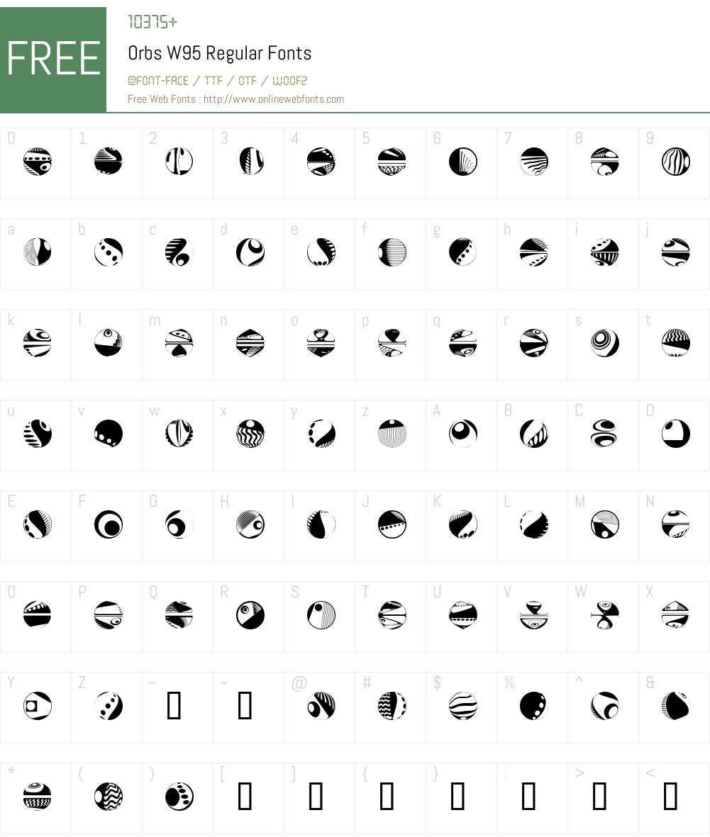 Orbs Font Screenshots