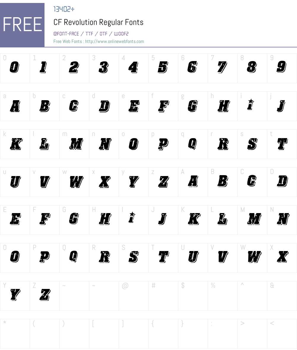 CF Revolution Font Screenshots