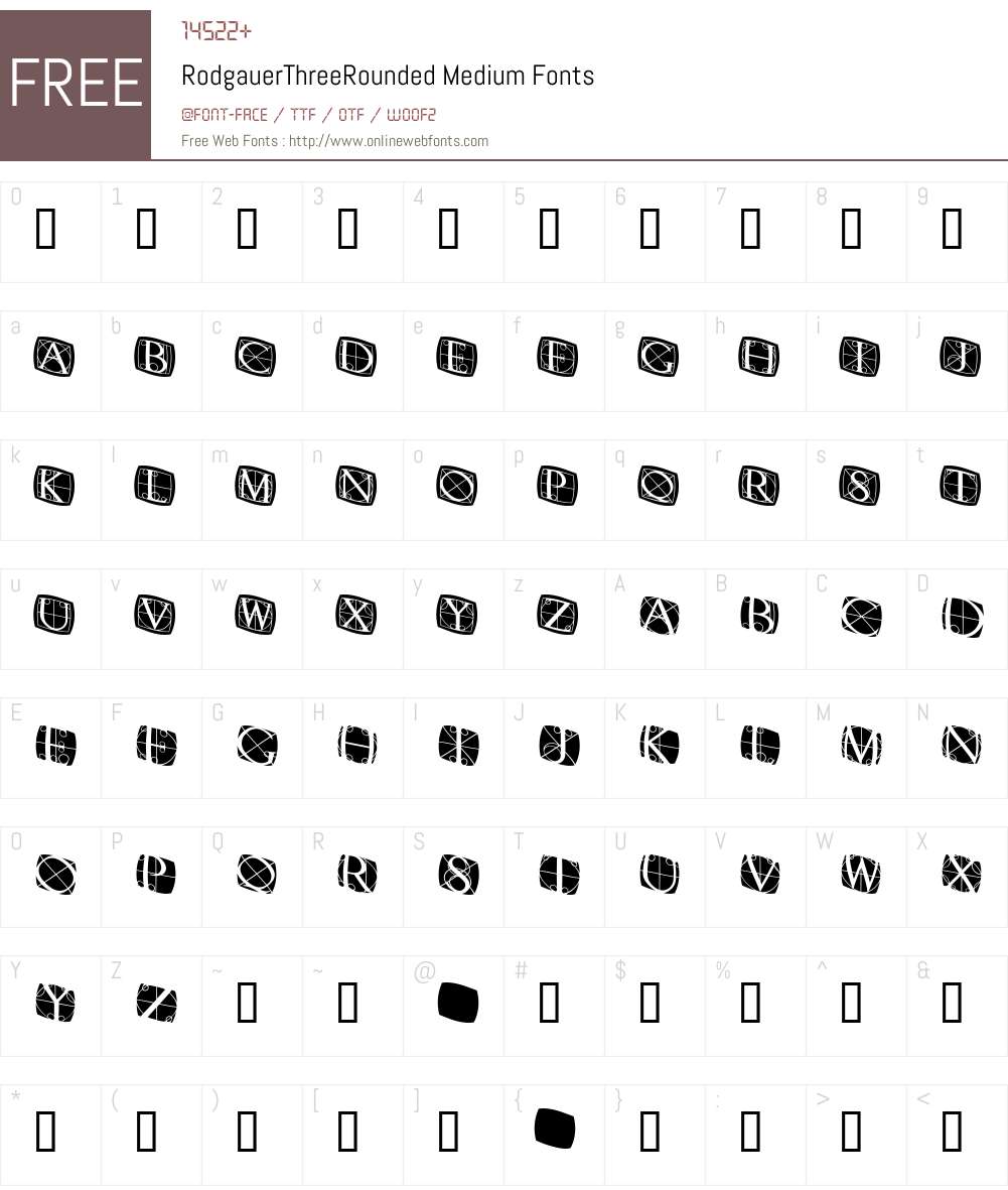RodgauerThreeRounded Font Screenshots