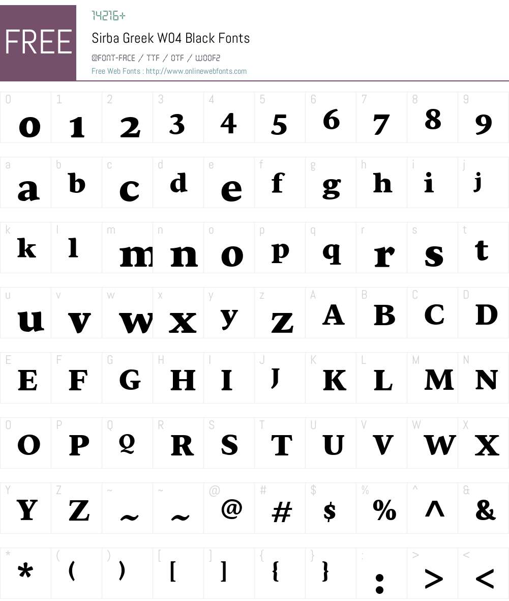 SirbaGreekW04-Black Font Screenshots