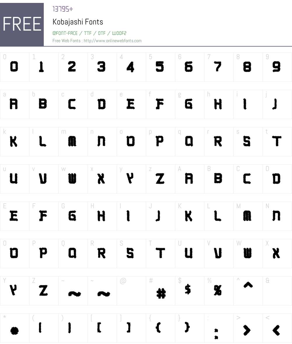 Kobajashi Font Screenshots