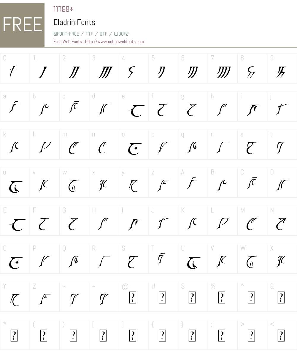 Eladrin Font Screenshots