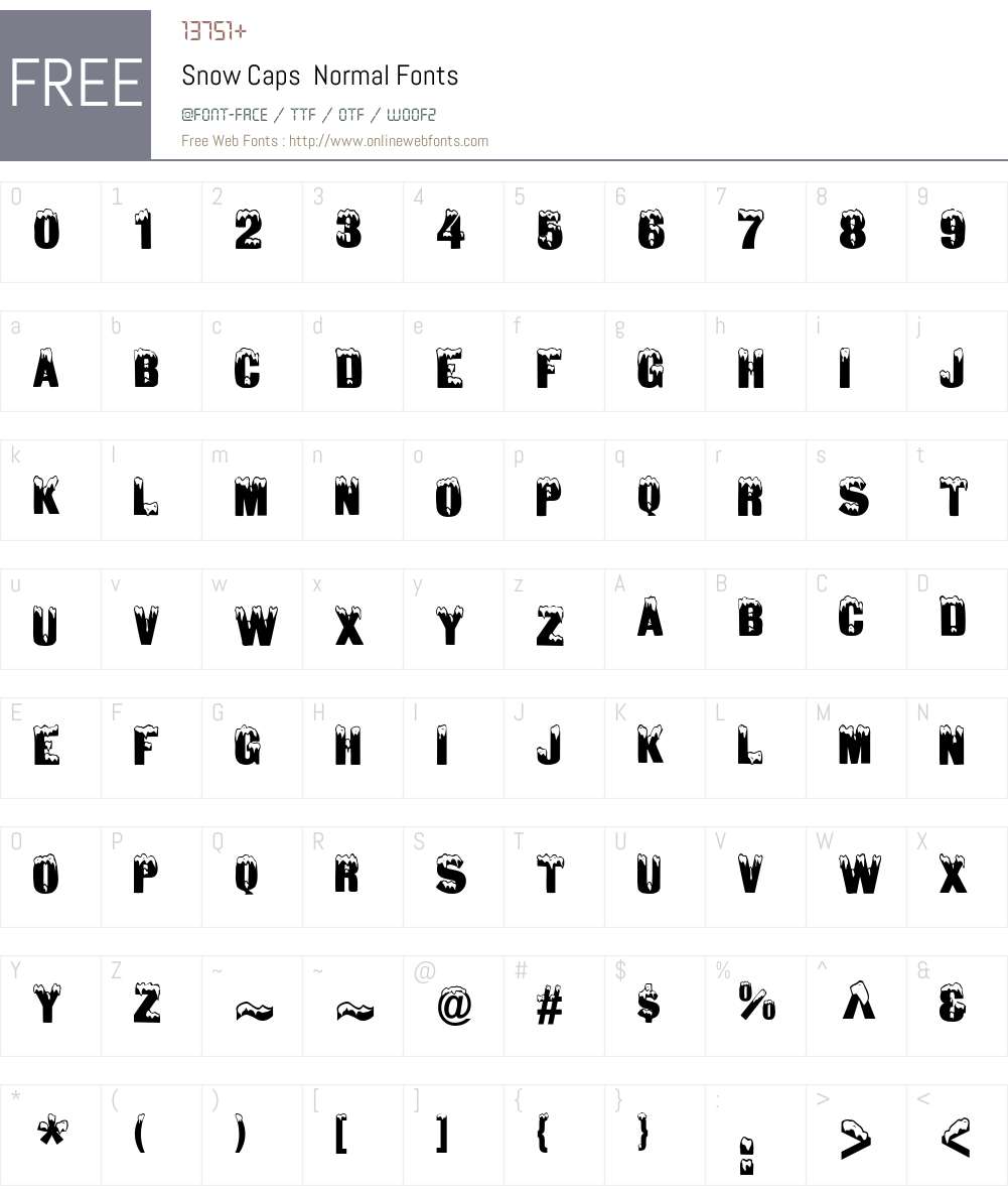 Snow Caps Font Screenshots
