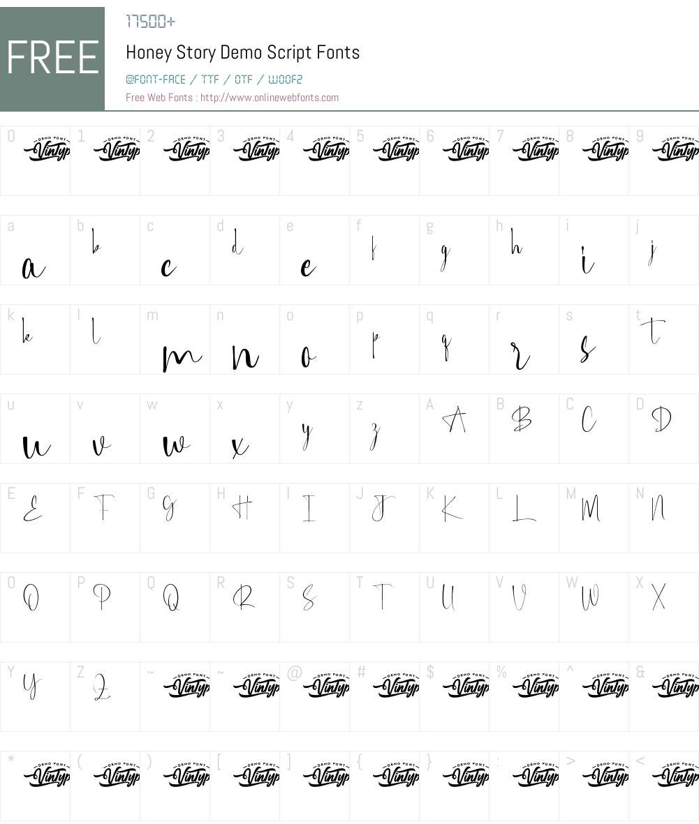 Honey Story Demo Script 1.003;Fontself Maker 3.5.4 Fonts Free Download ...