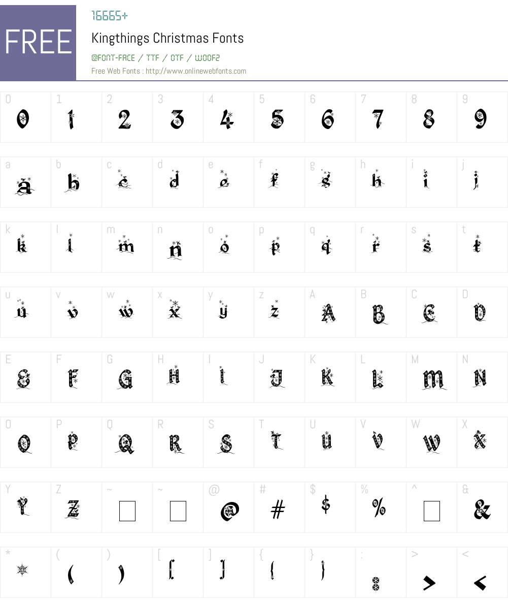 Kingthings Christmas Font Screenshots