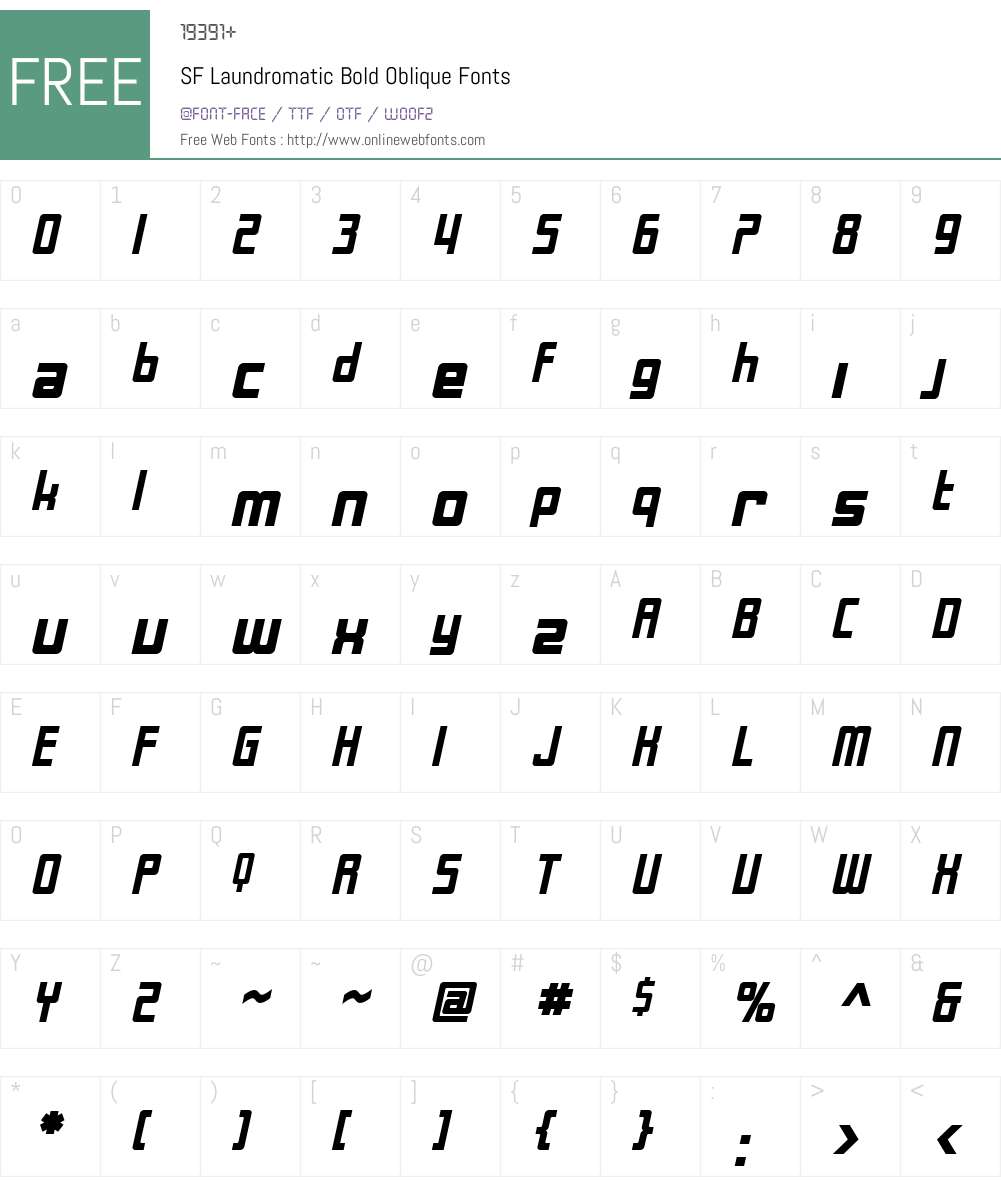 SF Laundromatic Font Screenshots