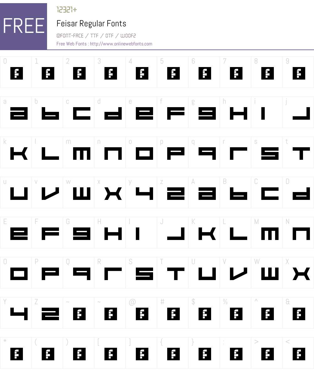 Feisar Font Screenshots