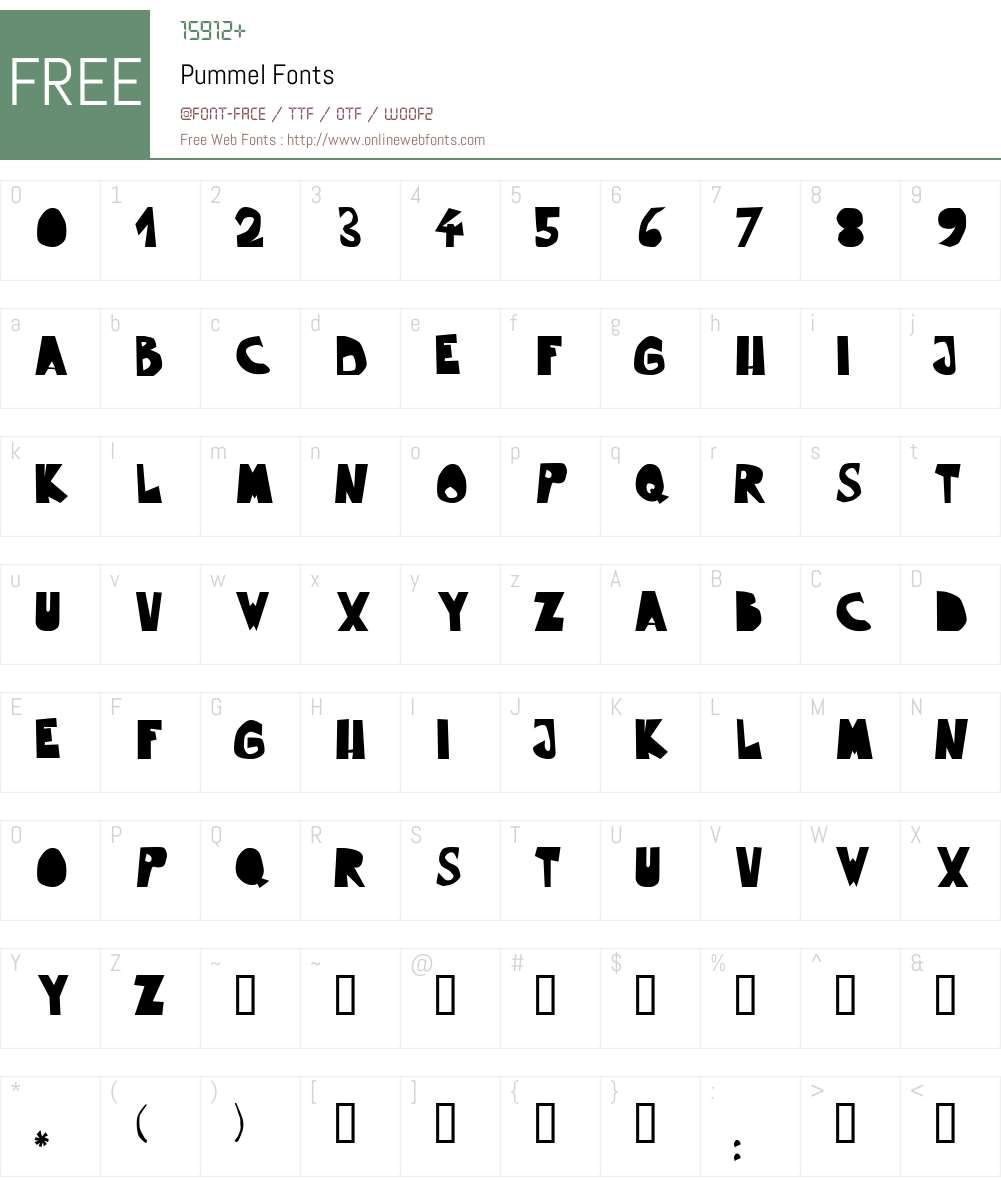Pummel Font Screenshots