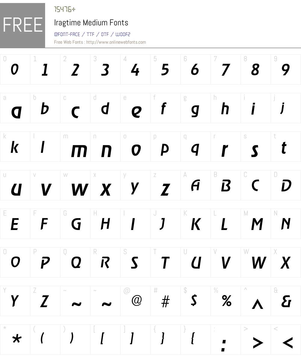 Iragtime Font Screenshots