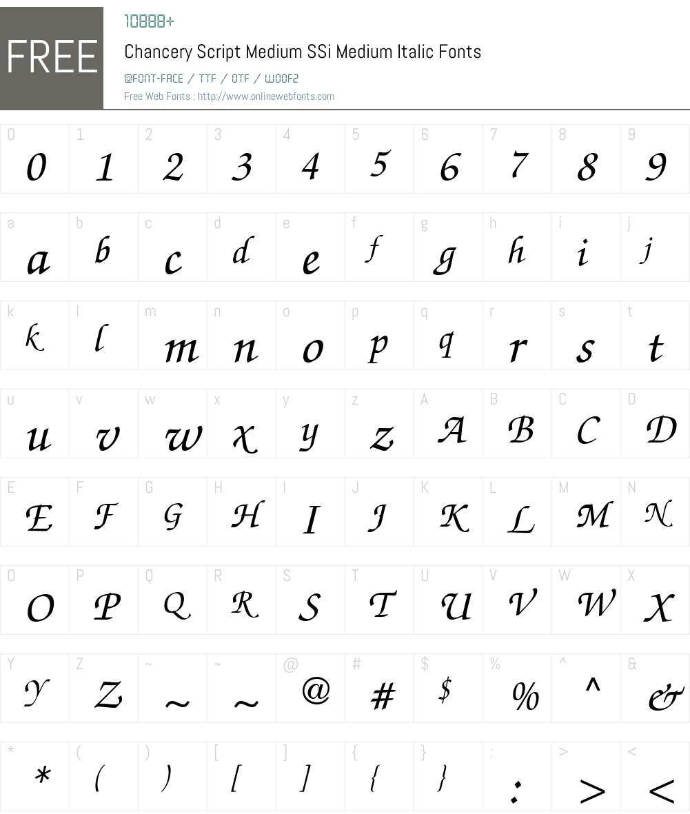 Chancery Script Medium SSi Font Screenshots