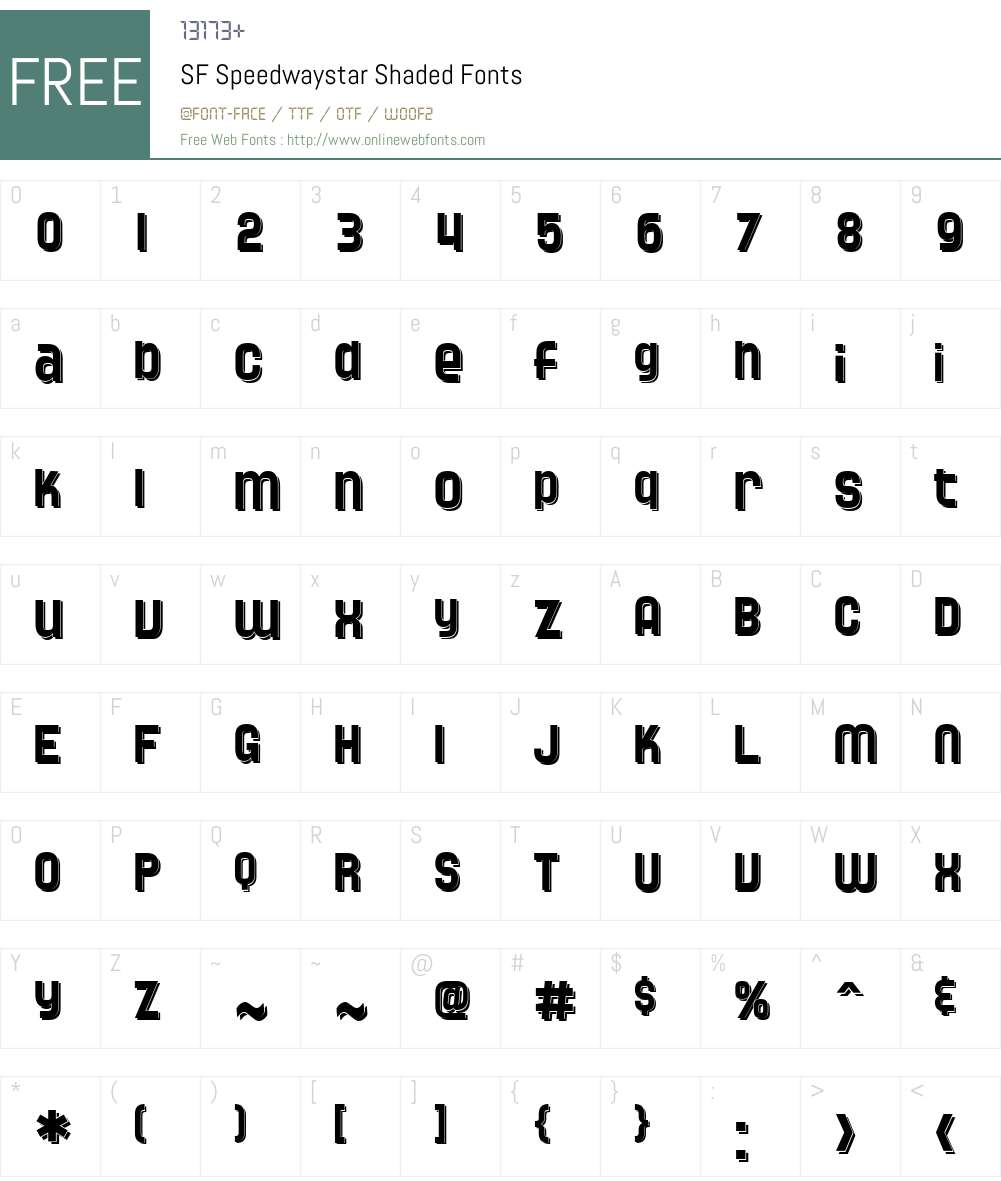 SF Speedwaystar Shaded Font Screenshots